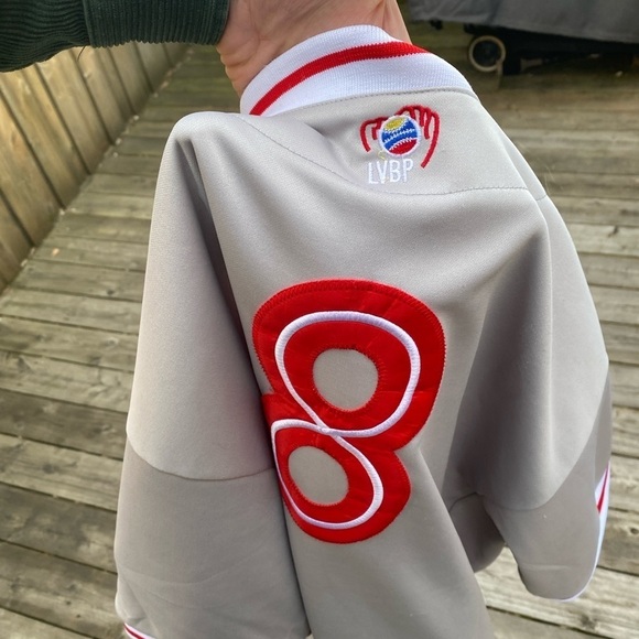 Vintage 1980s Embroidered Cardenales De Lara Venezuelan Baseball Jersey Gray - Picture 16 of 16